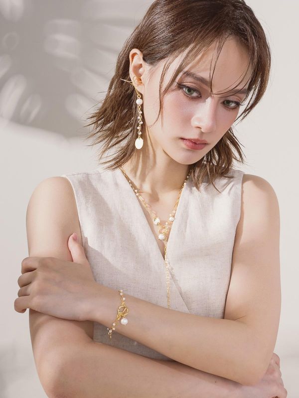 BOHO - 漫野 18K金色 * 珍珠 棉珍珠 長項鍊 金色 項鍊 交換禮物 婚禮小物 情人節禮物 棉珍珠 珍珠 珍珠項鍊 生日禮物 項鍊