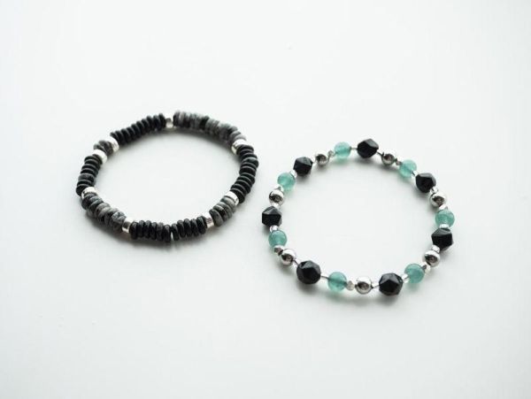 Unisex | 星冕系 - 灰域 * 瑪瑙 拉長石 純銀 黑色 水晶 手環 925純銀 交換禮物 手鍊 男水晶 手串 男 禮物 男友禮物 男生禮物 礦石 手環 純銀