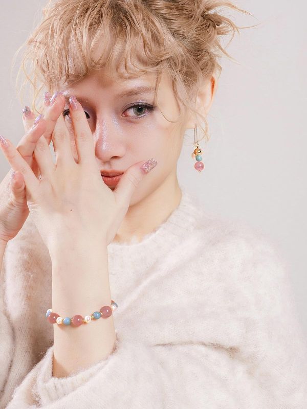 CIRRUS - 斑霞 *  鹽源瑪瑙 天河石 珍珠 水晶耳環 交換禮物 婚禮小物 情人節禮物 招財水晶 耳環 生日禮物 畢業禮物 礦石開運