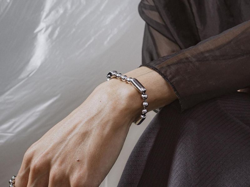 Unisex | 極晝系 - 靜日 * 不銹鋼 圓珠 中性 個性 幾何 手鍊 不銹鋼 交換禮物 手鍊 男手鍊  男 禮物 男友禮物 男生手鍊  男生禮物