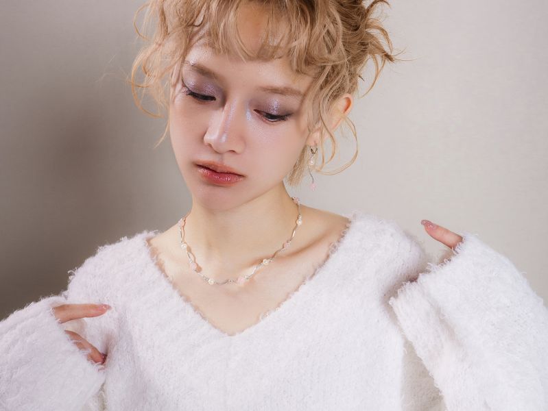 CIRRUS - 粉雪 * 粉水晶 珍珠 桃花人緣 溫柔守護 純銀 項鍊 