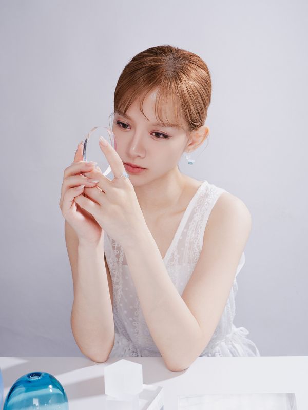 月白系 | 海藍寶白緲 - 純銀 透明 水晶 礦石 藍磷灰石 戒指 天然石 女友禮物 月光石 水晶 海藍寶 純銀 純銀耳環 耳環
