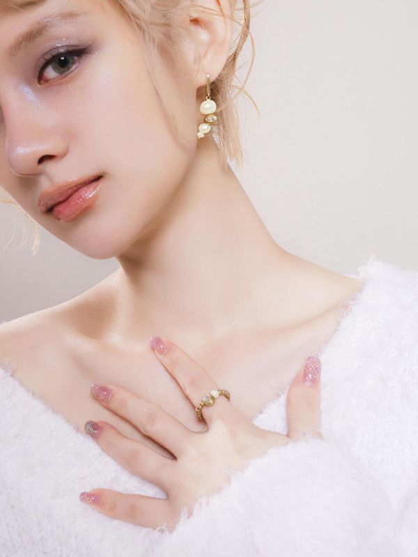 暮光系 - 沫金 * 黃銅 珍珠 海洋 泡沫 海流 漂浮 戒指 交換禮物 婚禮小物 情人節禮物 戒指 淡水珍珠 珍珠 珍珠戒指 生日禮物