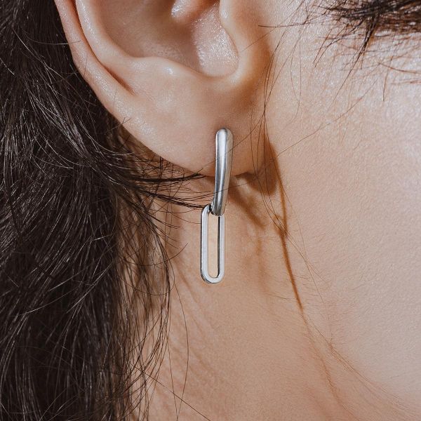 Unisex | 極晝系 - 換日線 * 不銹鋼 中性 耳環 不銹鋼 不銹鋼耳環 交換禮物 幾何項鍊 男禮物 男友禮物 男生耳環 男生禮物 耳環