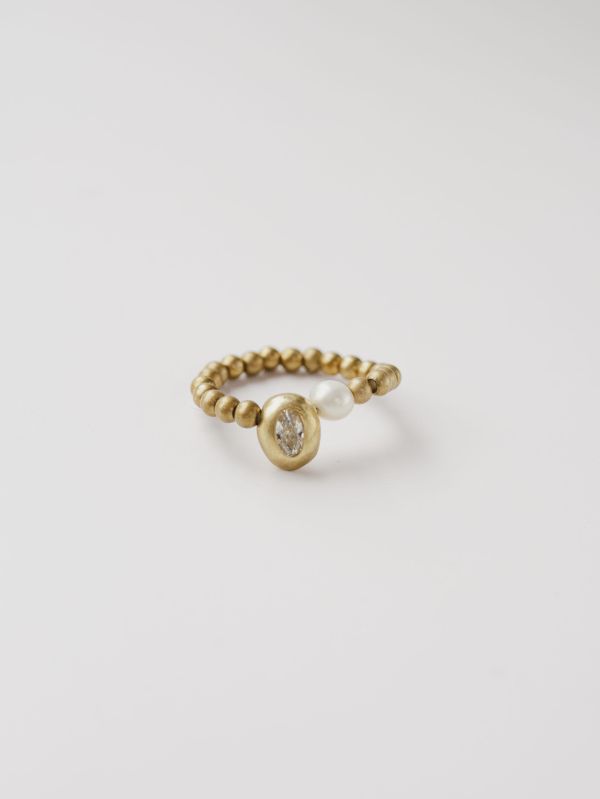 暮光系 - 沫金 * 黃銅 珍珠 海洋 泡沫 海流 漂浮 戒指 交換禮物 婚禮小物 情人節禮物 戒指 淡水珍珠 珍珠 珍珠戒指 生日禮物