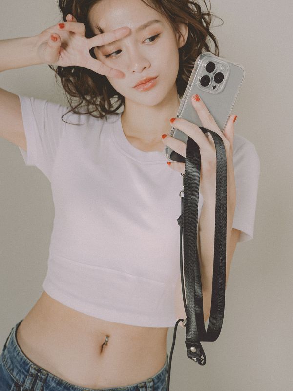 閃光系 | CRUSH -鈦空黑 * 黑色 金屬色 尼龍 傘繩 手機背帶 phone-strap 交換禮物 可拆式背帶 女友禮物 女生禮物 情人節禮物 手機掛繩 手機繩