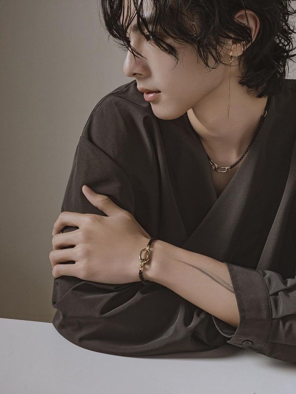 Unisex - 夜序 * 黑色 古金色 中性 粗獷 韓系 極簡 手鍊 交換禮物 手鍊 手鍊 男 男 禮物 男友禮物 男生手鍊 男生禮物 黃銅手鍊