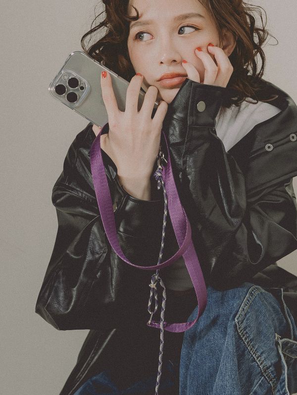 閃光系 | CRUSH - 紫羅蘭 * 紫色 金屬色 尼龍 傘繩 手機背帶 phone-strap 交換禮物 可拆式背帶 女友禮物 女生禮物 情人節禮物 手機掛繩 手機繩