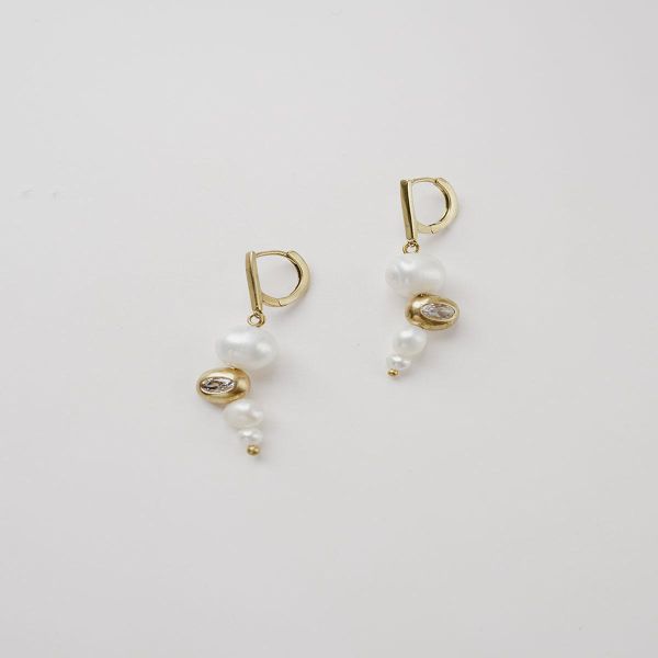 暮光系 - 泡泡沫金 * 黃銅 珍珠 海洋 泡沫 海流 漂浮 耳環 交換禮物 婚禮小物 情人節禮物 淡水珍珠 珍珠 珍珠耳環 生日禮物 耳夾