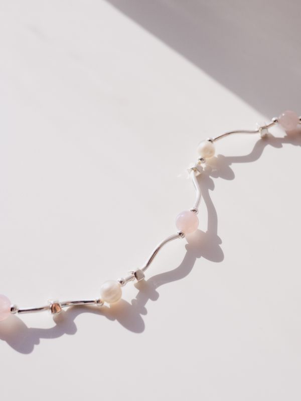 CIRRUS - 粉雪 * 粉水晶 珍珠 桃花人緣 溫柔守護 純銀 項鍊 