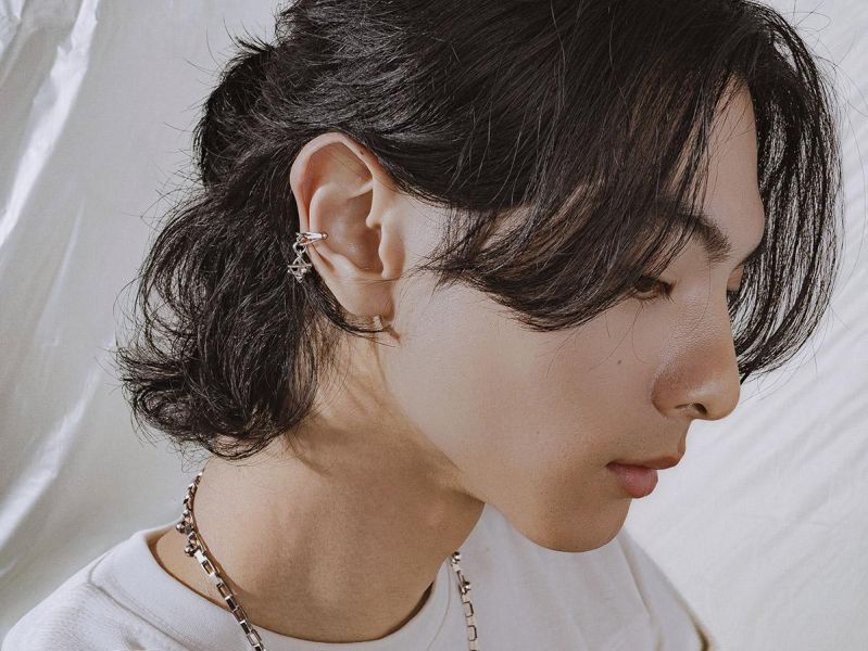 Unisex | 無訊號 - 未落 * 星芒 中性 個性 街頭 耳骨夾 不銹鋼 交換禮物  男禮物 男友禮物 男生耳夾 男生耳骨夾 礦石