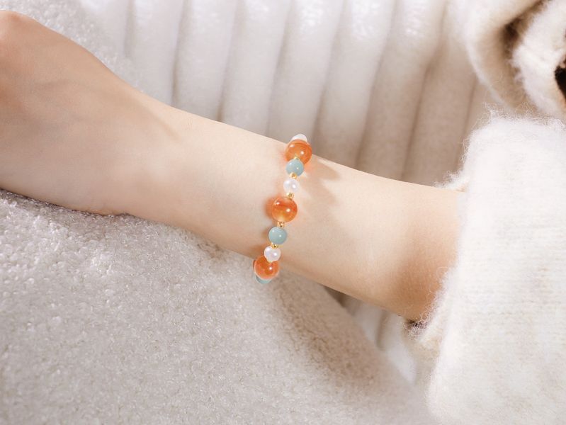 CIRRUS - 斑霞 * 鹽源瑪瑙 天河石 珍珠 舒壓療癒 自信希望 手串 交換禮物 婚禮小物 情人節禮物 招財水晶手環 生日禮物 畢業禮物 礦石開運