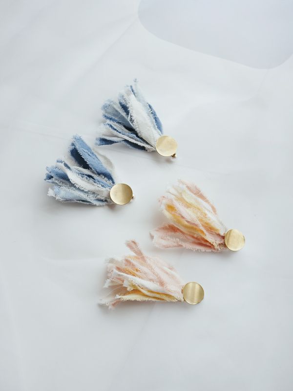 AFTERGLOW | 羽織 * 黃銅 藍染 植物染 天然 環保 有機棉 耳環 natural系列 recycled material 公平貿易 有機棉 有機的植物染 環保 環境友善 耳環藍染