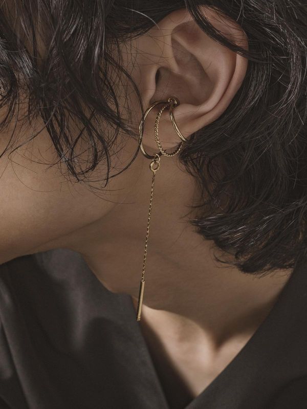 Unisex | 無訊號 - 靜頻 * 中性 簡約 個性 金色 耳骨夾 中性耳夾 交換禮物 幾何 無耳洞 生日禮物 耳骨夾 送禮 金色耳夾