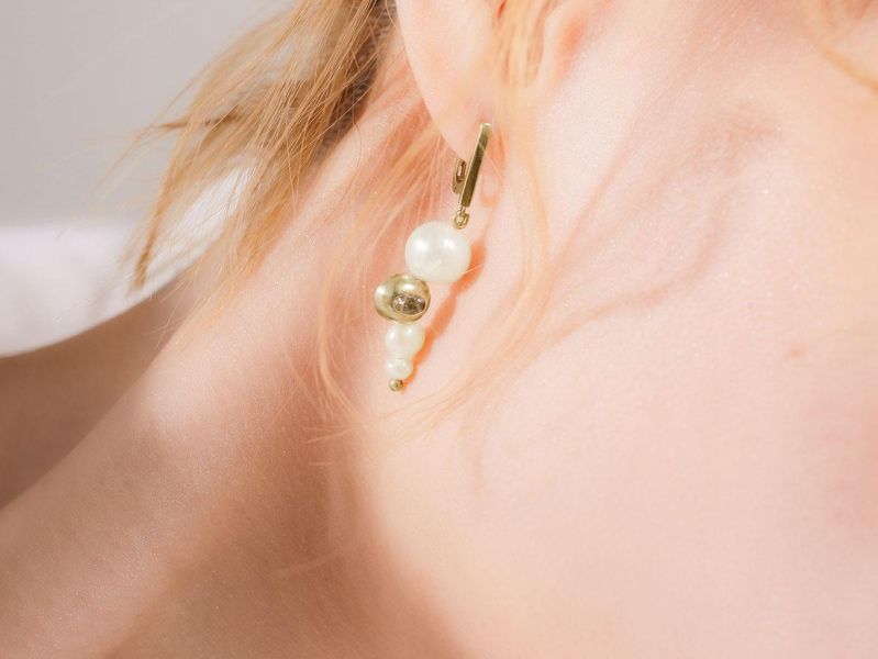 暮光系 - 泡泡沫金 * 黃銅 珍珠 海洋 泡沫 海流 漂浮 耳環 交換禮物 婚禮小物 情人節禮物 淡水珍珠 珍珠 珍珠耳環 生日禮物 耳夾
