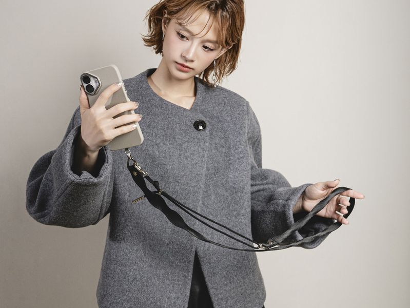 閃光系 | CRUSH - 黑潮 * 黑色 波浪 金屬色 尼龍 傘繩 手機背帶 phone-strap 交換禮物 可拆式背帶 女友禮物 女生禮物 情人節禮物 手提腕帶 手機掛繩