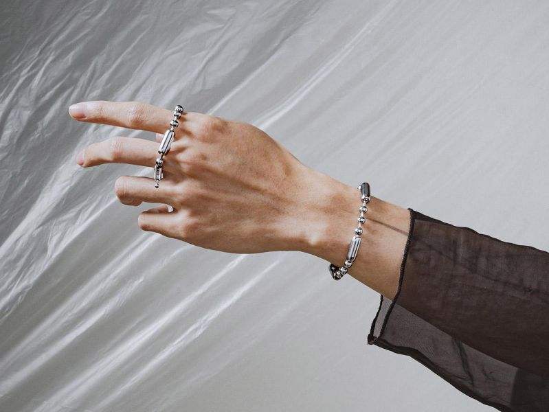 Unisex | 極晝系 - 靜日 * 不銹鋼 圓珠 中性 個性 幾何 手鍊 不銹鋼 交換禮物 手鍊 男手鍊  男 禮物 男友禮物 男生手鍊  男生禮物