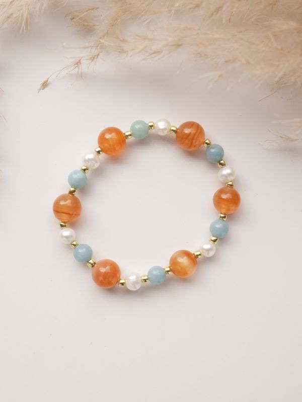 CIRRUS - 斑霞 * 鹽源瑪瑙 天河石 珍珠 舒壓療癒 自信希望 手串 交換禮物 婚禮小物 情人節禮物 招財水晶手環 生日禮物 畢業禮物 礦石開運