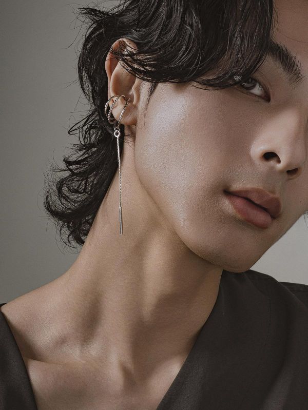 Unisex | 無訊號 - 靜頻 * 中性 簡約 個性 銀色 耳骨夾 中性耳夾 交換禮物 幾何 無耳洞 生日禮物 耳骨夾 送禮 銀色耳夾