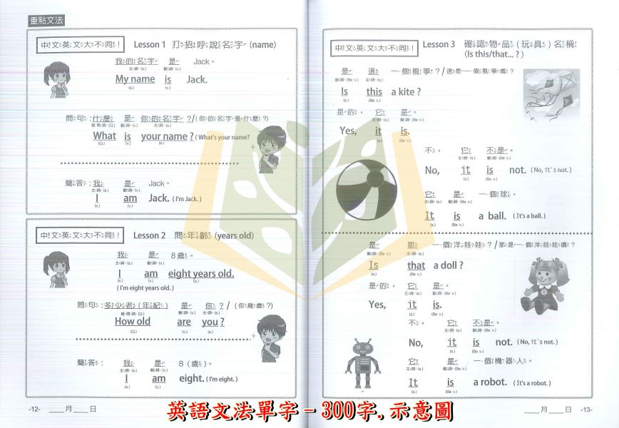 瑞華國小 300字 600字 1200字 2200字 英語初級複試英語文法單字【練習+試卷】【國小/國中英語輔材】 