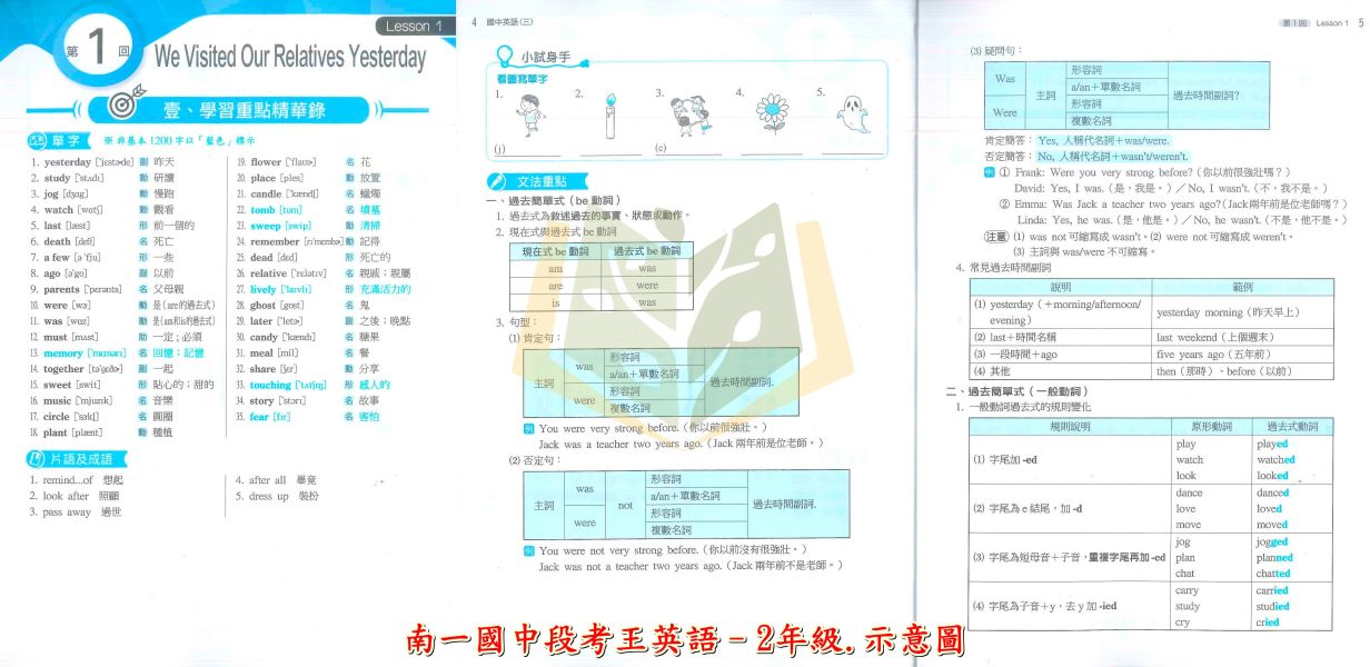 南一國中 評量 段考王 114上 國中1~3年級 國文 英語 數學 自然 地理 歷史 公民 附解答 
