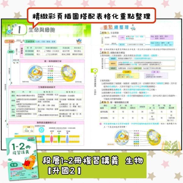 國中暑假先修｜高升鑫國中 數學／生物複習講義 1-2冊 升國二（附解答） 國中先修,升國二,數學生物,高升鑫教材,理科複習,暑假教材,附解答,國中複習,暑假練習本,學習提升