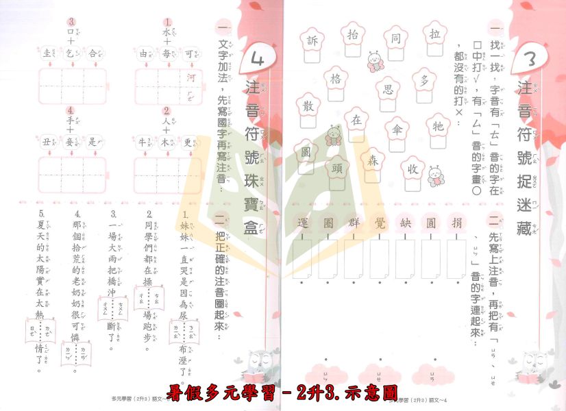 高升鑫國小 段層系列 多元學習 直說系列 雙想抱 國語 數學 綜合版 1~6年級 附解答【國小暑假先修】 