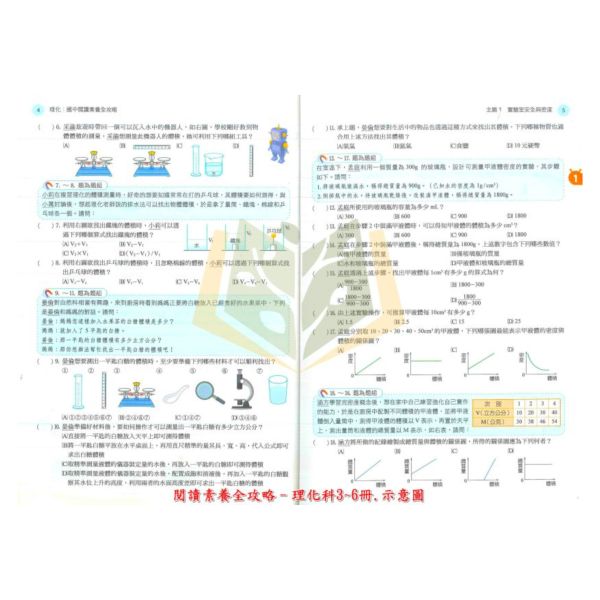 漢華國中 達陣 閱讀素養全攻略 會考模擬試題 國中理化科 3~6冊 附解答 【國中數理輔材】【國中會考】 