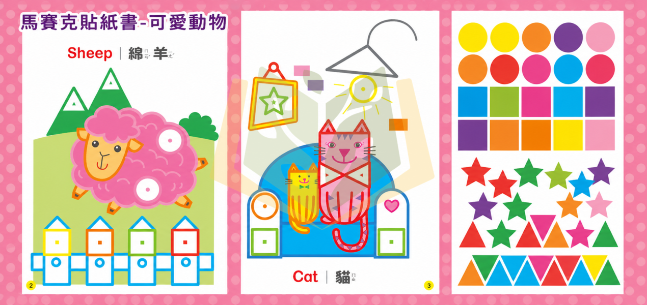 世一幼兒 貼紙書系列【IQ貼紙拼拼書/馬賽克貼紙書】1~6歲｜Hello Kitty美好小日子/好玩的節日/交通工具/可愛動物/史前恐龍/美味派對【學齡前教材】 Hello Kitty、貼紙拼拼書、找一找、找不同、學齡前教材、手眼協調、觀察力訓練、邏輯思考、節日學習、幼兒益智、兒童拼貼、快樂學習、幼兒專注力