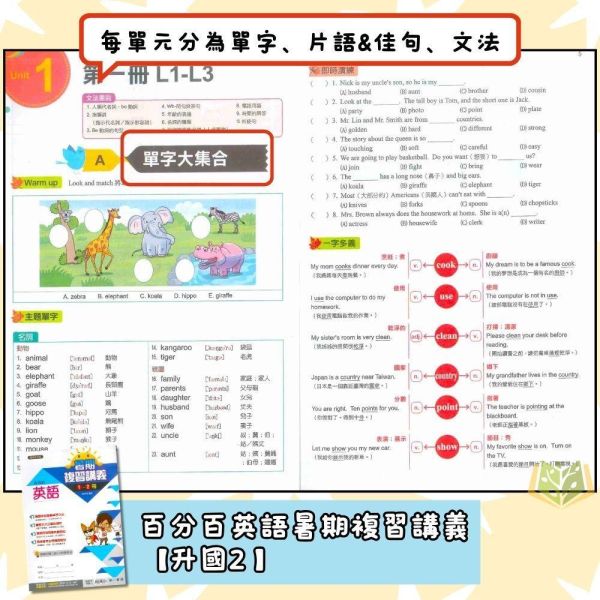 國中暑假先修｜南一國中 百分百暑假複習講義 1-2冊 國文／英語／數學 升國二（附解答） 國中先修,暑假複習,升國二,南一教材,百分百講義,國文英語數學,附解答,國中複習,暑假練習本,學習提升