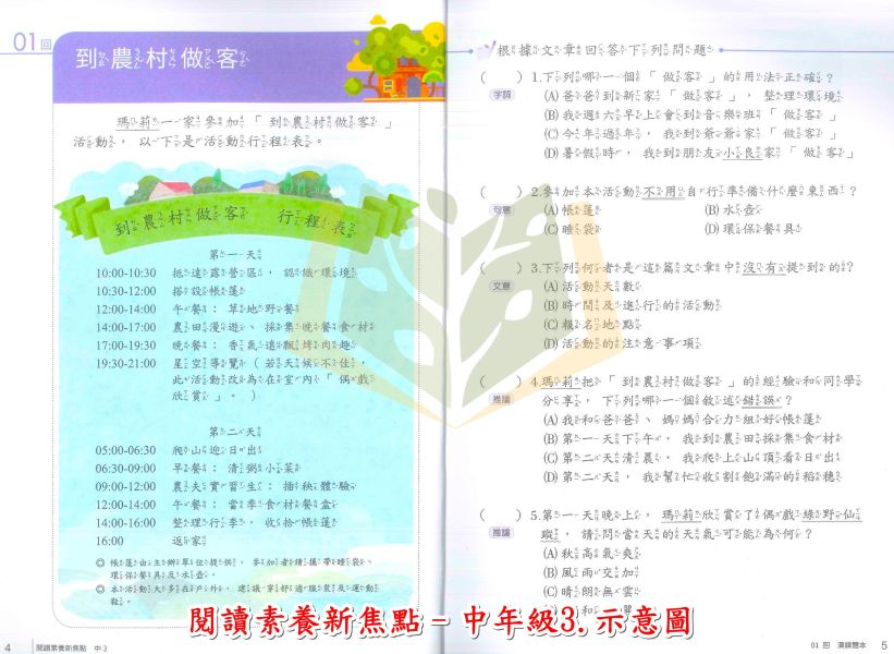 南一國小 閱讀素養新焦點 國小國語 中年級1~高年級4 附解答【國小國語輔材】 