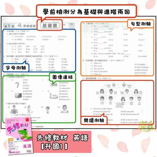 國中暑假先修｜金安國中 英語／數學先修教材 升國一（附解答） 國中先修,升國一,英語數學,金安教材,暑假教材,國中銜接,基礎練習,附解答,國中預習,暑假練習本