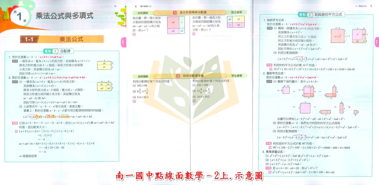 南一國中 講義 點線面 114上 國中1~3年級 國文 英語 數學 自然 地理 歷史 公民 附解答 