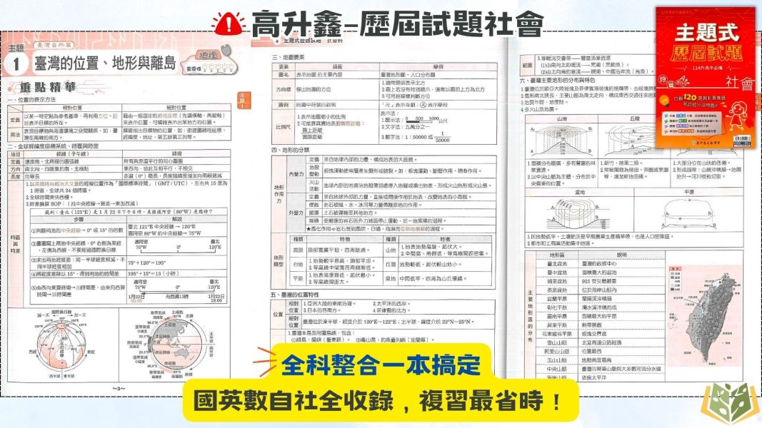 【特價清倉】 114國中會考 高升鑫 【主題式歷屆試題】｜國文/英語/數學/自然/社會 附解答【國中會考】 114會考 國中會考 模擬試題 歷屆真題 主題式整理 五回模擬 題庫 詳解 國文 英語 數學 自然 社會 考前衝刺 複習 套書