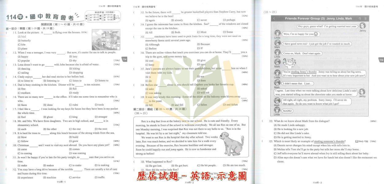 金安國中 115會考 歷屆試題 國文 英語 數學 自然 社會 模擬題本 附解答【國中會考】 國中會考,115會考,金安國中,歷屆試題,國文,英語,數學,自然,社會,模擬題本,會考複習,附解答,考前衝刺