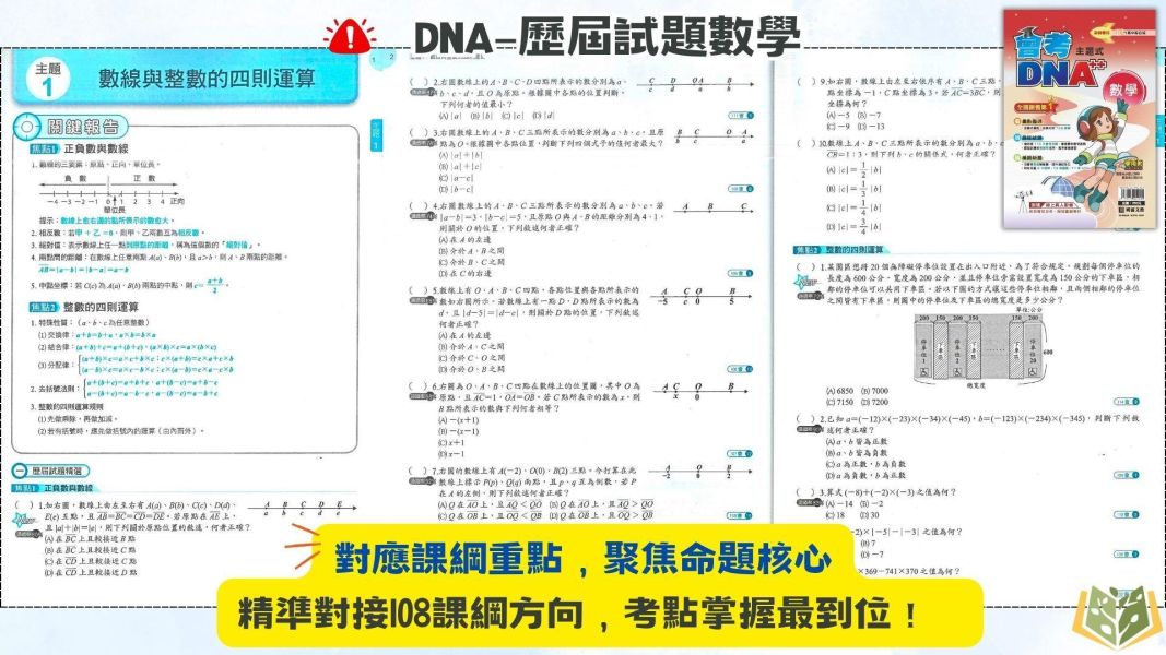 116國中會考 明霖 DNA【主題式歷屆試題】｜國文/英語/數學/自然/生物/理化/地科/社會/地理/歷史/公民 附解答 116會考 金安 考前30天 模擬題本 素養閱讀 會考衝刺 國文 英語 數學 自然 社會 題庫 附詳解 解題技巧 國中會考