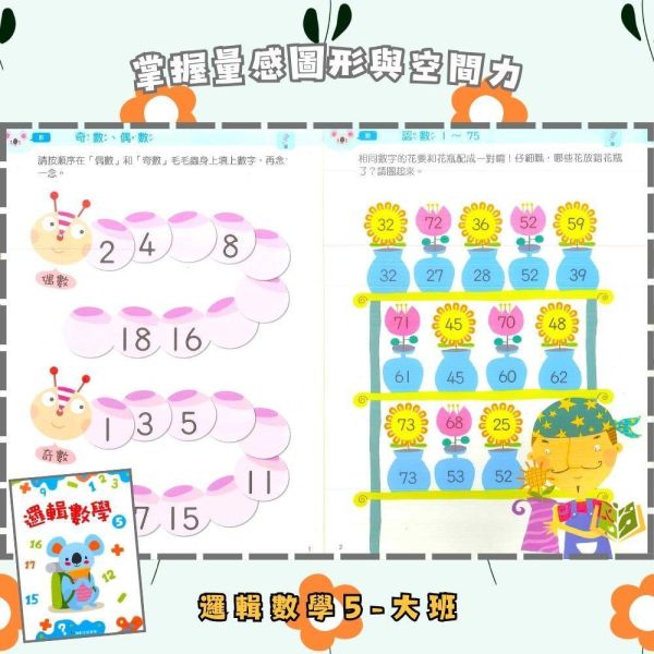 【小康軒】邏輯數學1~6冊【學齡前教材】 小康軒邏輯數學、學齡前數學教材、幼兒邏輯思維、數量概念、圖形空間認知、貼紙操作、操作圖卡、遊戲化學習、幼兒益智教材、學前啟蒙