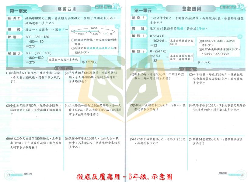 百世國小 數學系列 徹底反覆計算 徹底反覆應用 1~6年級【國小數學輔材】 
