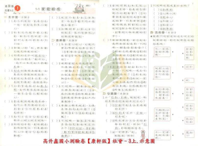 高升鑫國小 114上 最新版 國小測驗卷《直說素養測驗卷》適用康軒/翰林/南一 國小1~6年級 國語 數學 自然 社會 附解答＋雙面試題 114上, 高升鑫, 直說素養, 測驗卷, 國小測驗卷, 國語, 數學, 自然, 社會, 康軒, 翰林, 南一, 附解答, 雙面試題, 素養導向, 考前複習