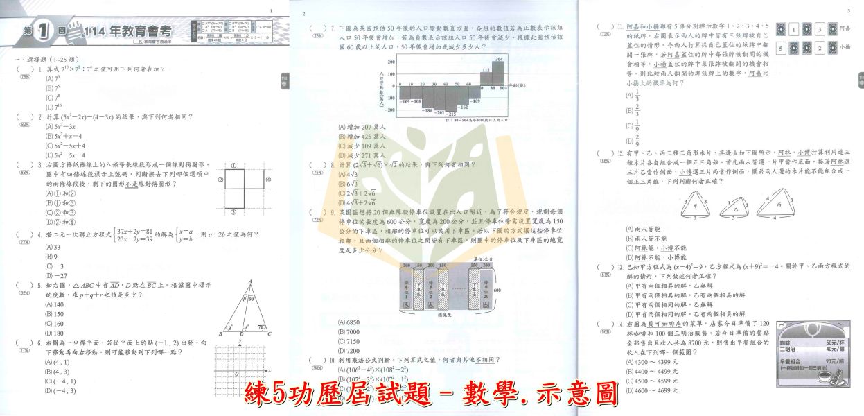 明霖國中 115會考 練5功 歷屆試題/會考重點整理五合一/模擬試題 國文 英語 數學  自然 社會 套書 附解答 明霖國中會考、115會考、練5功、歷屆試題、模擬試題、會考總複習、國中文英數自社、會考衝刺、會考解答、會考重點整理