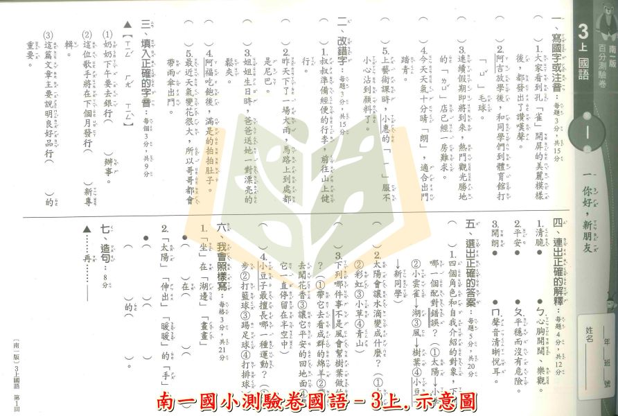 南一國小 114上 最新版《國小測驗卷》國小1~6年級 國語 數學 生活 自然 社會 附解答+雙面試題 114上, 南一國小, 國小測驗卷, 國小考卷, 模擬試題, 雙面試題, 可撕式, 國語, 數學, 自然, 社會, 生活, 附解答, 考前複習