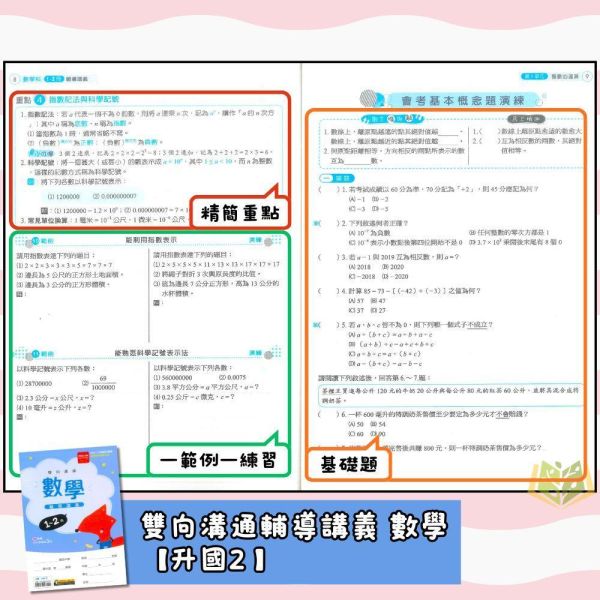 國中暑假先修｜金安國中 雙向溝通輔導講義 1-2冊 全科（國文／英語／數學／自然／地理／歷史／公民）升國二（附解答） 國中先修,暑假教材,升國二,全科複習,金安教材,雙向溝通,國文英語數學,自然社會,附解答,國中講義