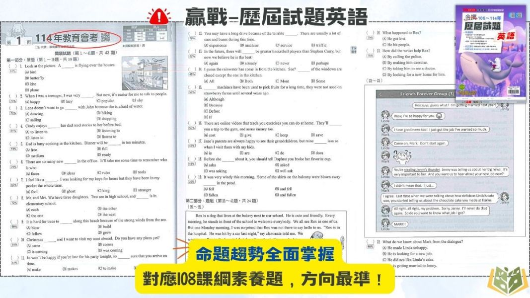 115國中會考 鼎甲 金撰【歷屆試題】收錄105~114年 考古題｜國文/英語/數學/自然/社會/地理/歷史/公民/套書 附解答 115會考、鼎甲歷屆試題、金撰歷屆試題、國中會考題本、會考真題、模擬考卷、附詳解、線上影音解題、雲端學院、會考衝刺