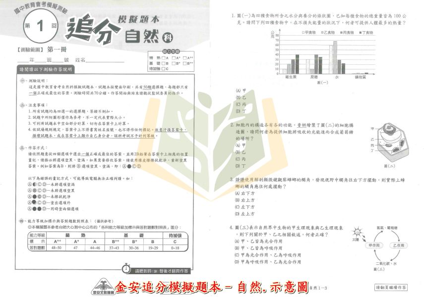 金安國中 115會考 追分模擬題本 會考模擬試題 國文 英語 數學 自然 社會 地理 歷史 公民 附解答 【國中會考】 115會考、國中會考、金安追分模擬題本、會考模擬試題、全科複習、會考衝刺、國文、英語、數學、自然、社會、附解答、會考練習