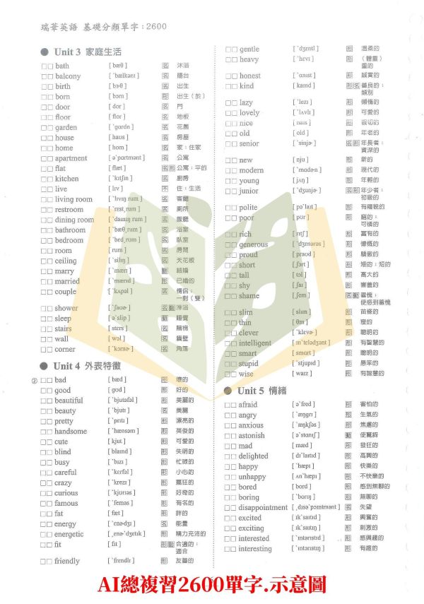 瑞華國中 英文總複習【AI總複習2600單字/英文動詞】｜附解答｜【國中英語輔材】 