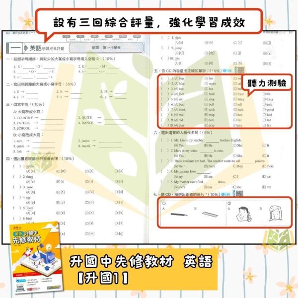 國中暑假先修｜康軒國中 升國中先修教材 國文／英語／數學 升國一（附解答） 國中先修,升國一,康軒教材,國文英語數學,暑假教材,國中預習,銜接課程,附解答,基礎學習,暑假練習本