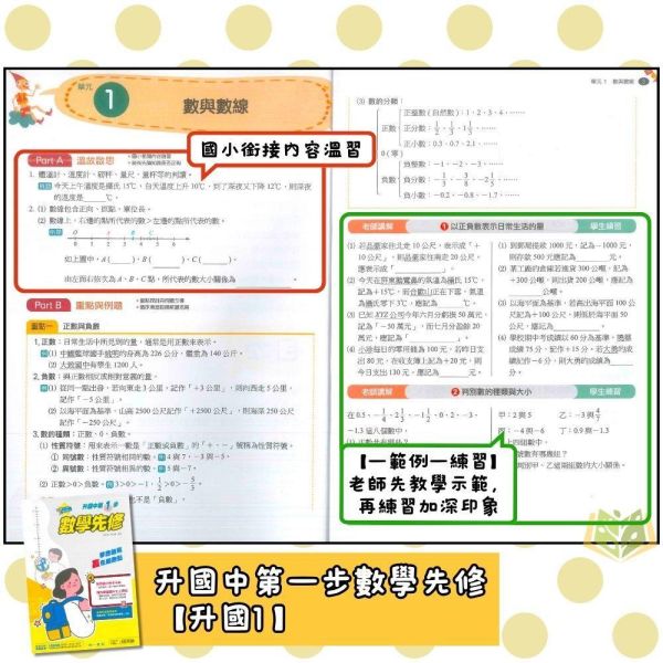 國中暑假先修｜南一國中 升國中第一步 英語／數學 升國一（附解答） 國中先修,升國一,英語數學,南一教材,暑假教材,國中銜接,基礎練習,附解答,國中預習,暑假練習本