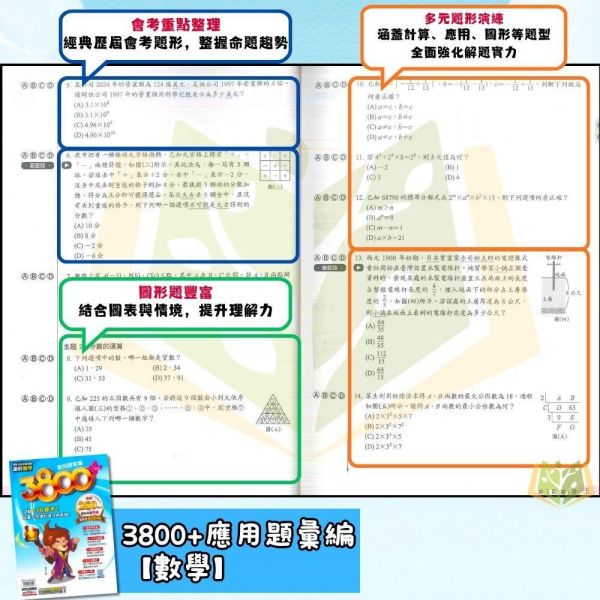 116 會考 康軒國中 3800+應用題彙編 國文 英語 數學 自然 社會 附解答【套書】【國中會考】 國中會考、康軒3800+應用題、116會考、國英數自然社、模擬試題、素養題、附解答、影音解析、會考複習、全科練習
