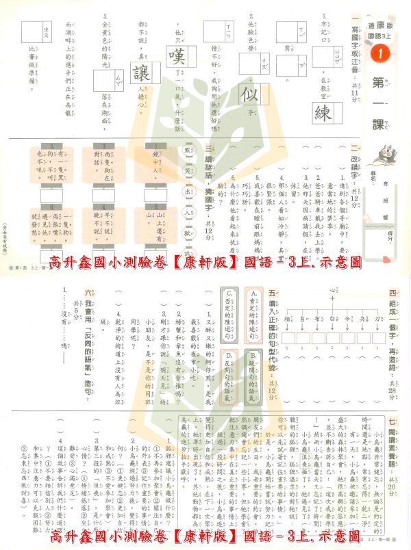 高升鑫國小 114上 最新版 國小測驗卷《直說素養測驗卷》適用康軒/翰林/南一 國小1~6年級 國語 數學 自然 社會 附解答＋雙面試題 114上, 高升鑫, 直說素養, 測驗卷, 國小測驗卷, 國語, 數學, 自然, 社會, 康軒, 翰林, 南一, 附解答, 雙面試題, 素養導向, 考前複習