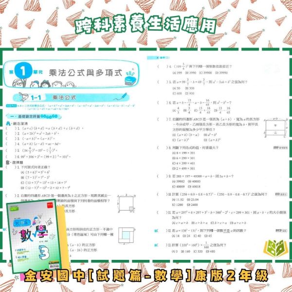 金安國中【試題篇/關鍵同學彙】薄講義 國中評量 114下 國中7~9年級｜國文/英語/數學 /自然/地理/歷史｜附解答 金安雙向溝通講義、114下、國中7-9年級、國文英語數學自然、三版適用、附解答、國中標準講義、國一國二國三、複習教材